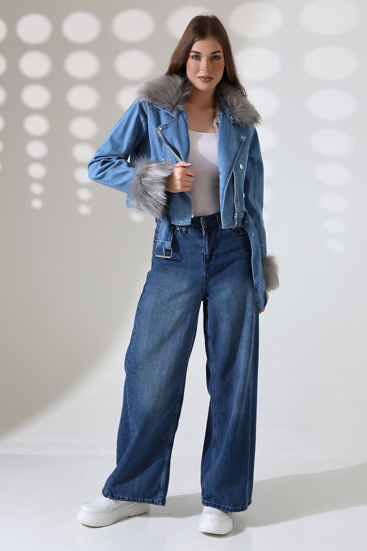 Kürklü Jean Ceket