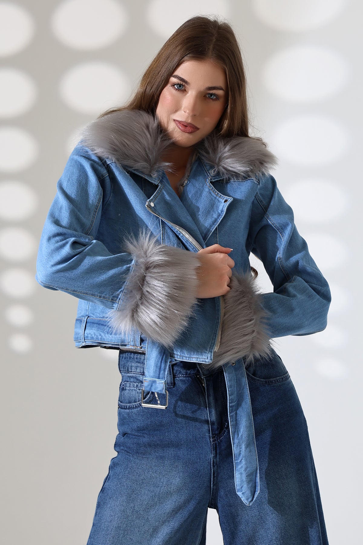 Kürklü Jean Ceket