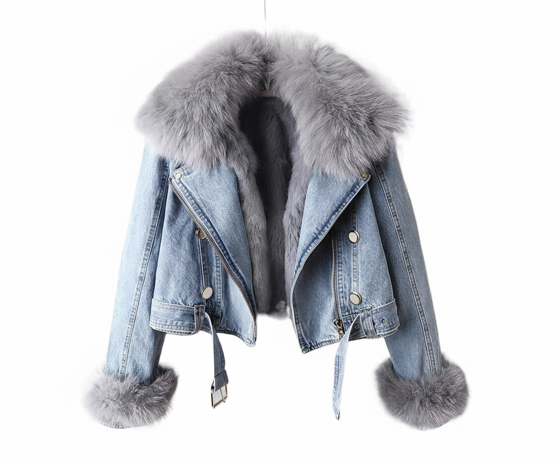 Kürklü Jean Ceket