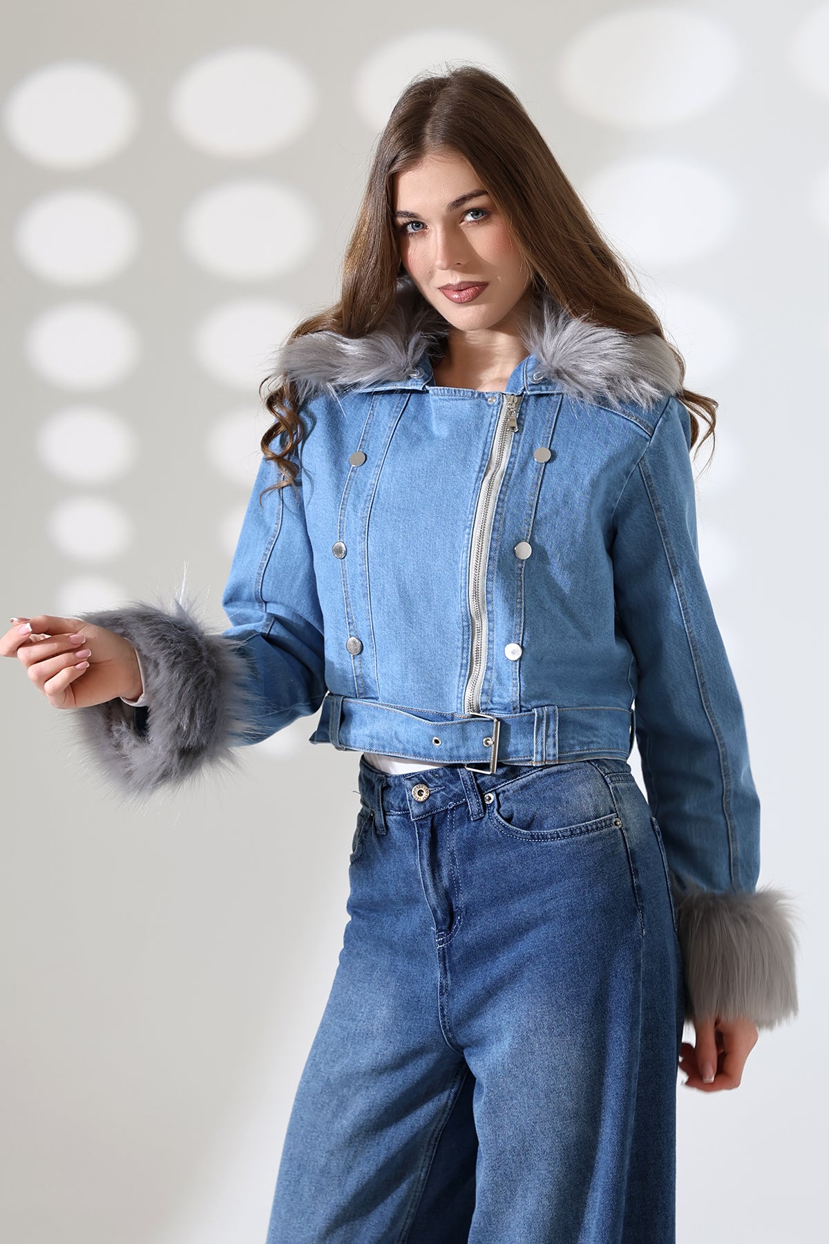 Kürklü Jean Ceket