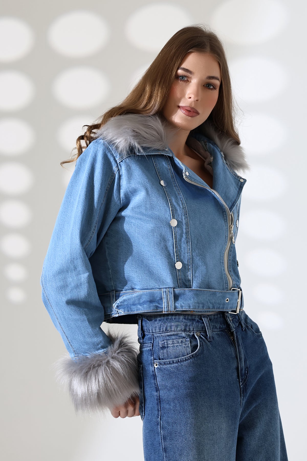 Kürklü Jean Ceket